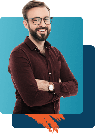 A smiling community manager with folded arms
